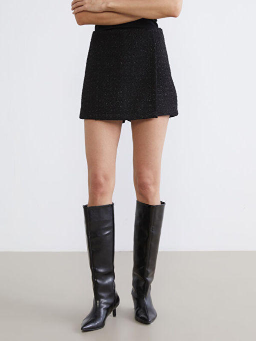 Beli Fermuarl? Dokulu T?vit ?ort Etek