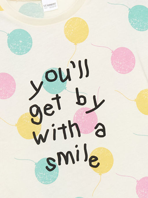 Bisiklet Yaka K?z ?ocuk ?ortlu Pijama Tak?m?