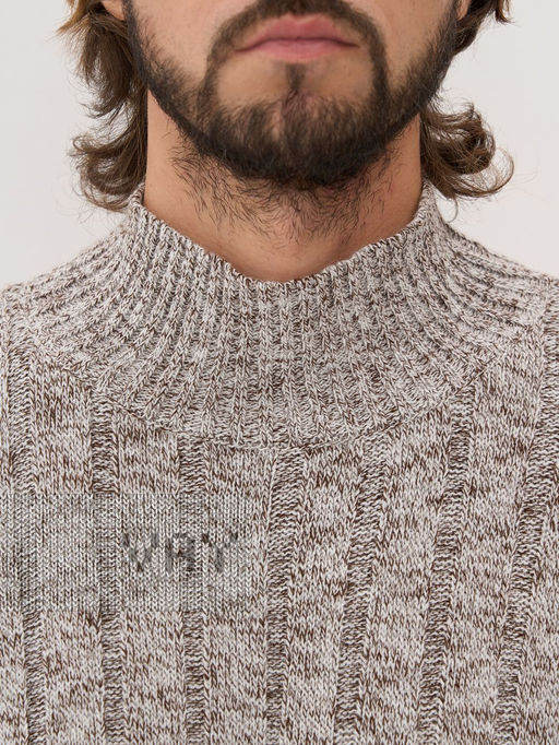 Свитер мужской 5232-12341. 07 молоко/коричневый