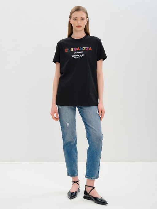 Футболка женская 12421-42019 black - Eleganzza фото 2