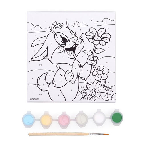 Картина по номерам на подставке Заяц с цветком 15 15 см - Школа талантов фото 5