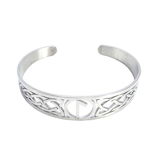 Браслет оберег с руной Лагуз олицетворяет романтичность, магнетизм и очарование Silver 6х1,5см