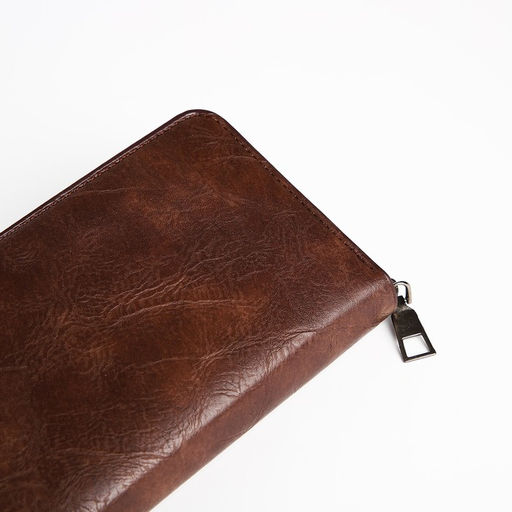 Портмоне мужское на молнии, отдел для купюр, для карт, для монет, цвет коричневый - Simaland фото 3