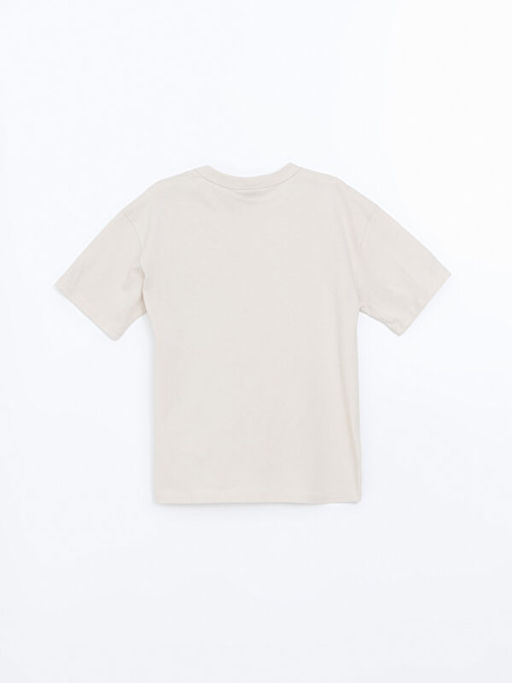 Bisiklet Yaka Yaz? Bask?l? Erkek ?ocuk Ti??rt