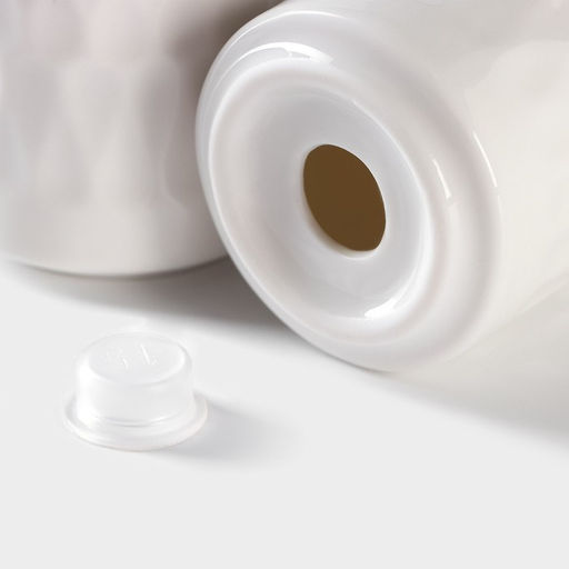 Набор для специй и соусов BellaTenero, 5 предметов: 2 соусника 200 мл, сахарница 360 мл, солонка 120 мл, перечница 120 мл, на бамбуковой подставке, керамика, белый