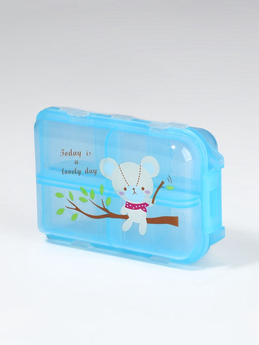 Цена за 2 шт. Таблетница, 9.5×6×3 см, 10 секций, голубая