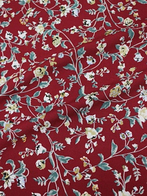 Штапель Теплые воспоминания цв.бордово-красный, ш.1.45м, вискоза-100%, 110гр/м.кв - Купава фото 7