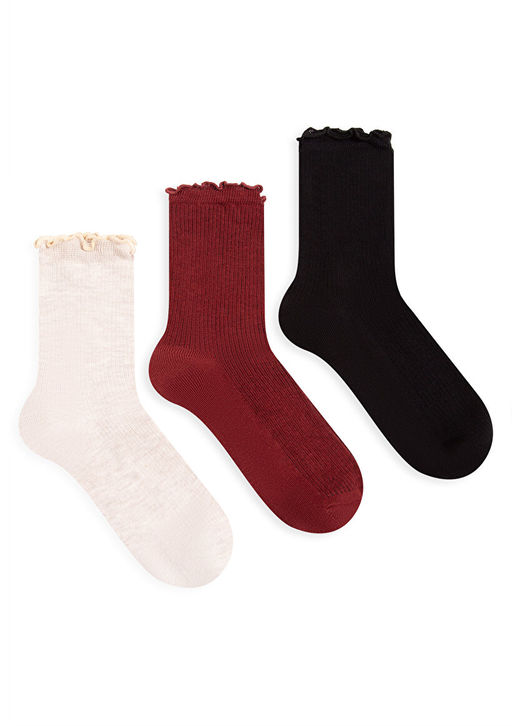 2li Siyah Beyaz Babet Corab? Seti - Mavi фото 2