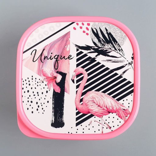 Цена за 2 шт. Ланч - бокс квадратный Фламинго, 700 мл - Сима-Ленд фото 3