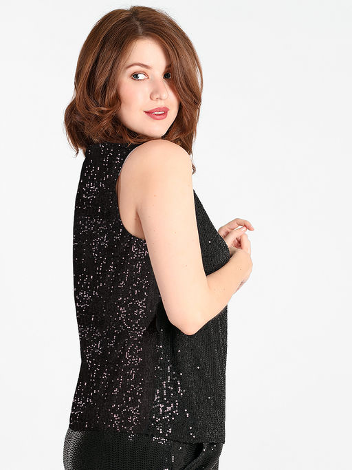 Топ с пайетками женский вечерний - Almond фото 2