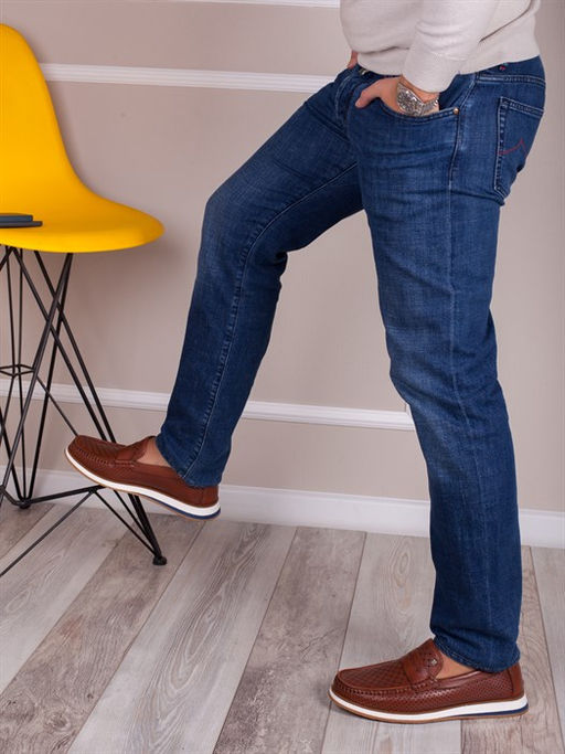 Мокасины мужские мега комфорт/ Слиперы мужские тренд/ Лоферы практичные 1302-01-L1 Рыжий - Piniolo фото 3