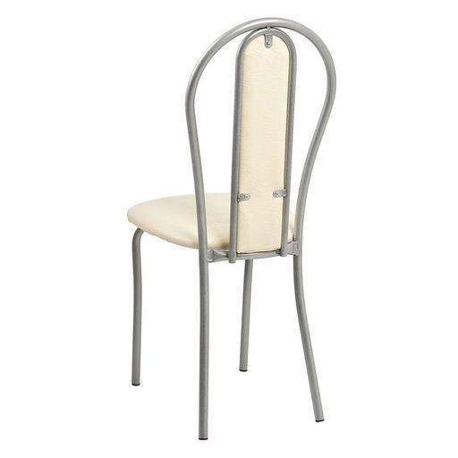 Стул для кухни Клик Мебель «Венский Мягкий», искусственная кожа, цвет серебристый металлик/молочный