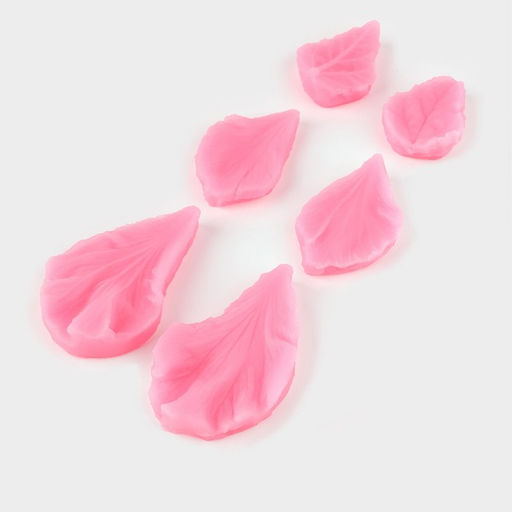 Молды для заливки «Лепесточки», силикон, 3 пары, розовые