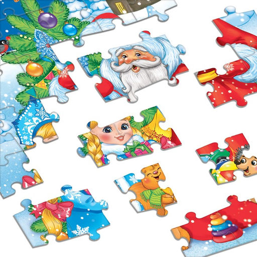 Пазл детский Дедушка Мороз и Снегурочка, 54 элемента - Puzzle time фото 3