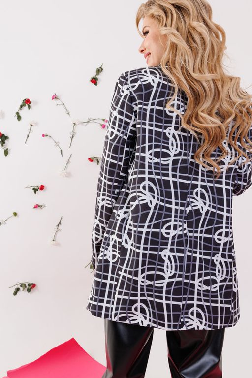 Жакет NIKVA н356-1 чёрный, разводы  фото 2