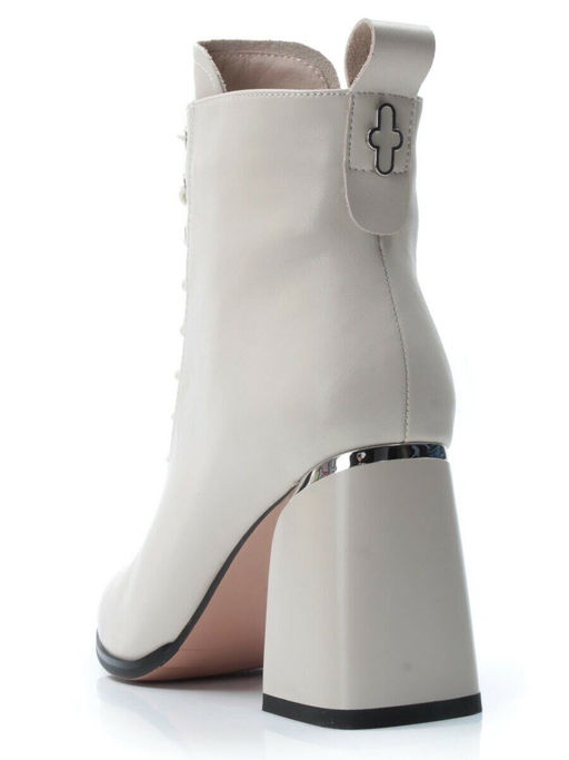 01-PCS125-2 BEIGE Ботинки демисезонные женские (натуральная кожа, байка)