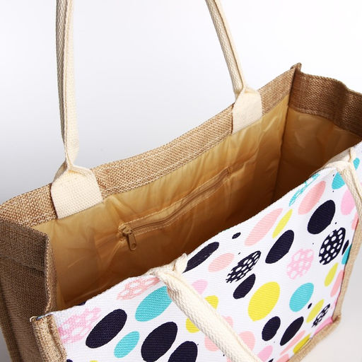 Шопер без застёжки, цвет бежевый/разноцветный - Simaland фото 3