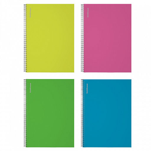 Цена за 12 шт. Тетрадь общая ученическая на спирали ErichKrause Neon, А4, 120 листов, клетка, ламинация глянцевая, структурное тиснение лён  фото 12