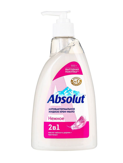 Антибактериальное жидкое мыло  &apos;&apos;ABSOLUT 2в1" нежное, 500 г