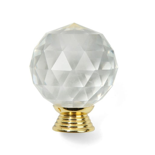 Ручка-кнопка CAPPIO "Алмаз", стеклянная, d=40 мм, 8 шт.