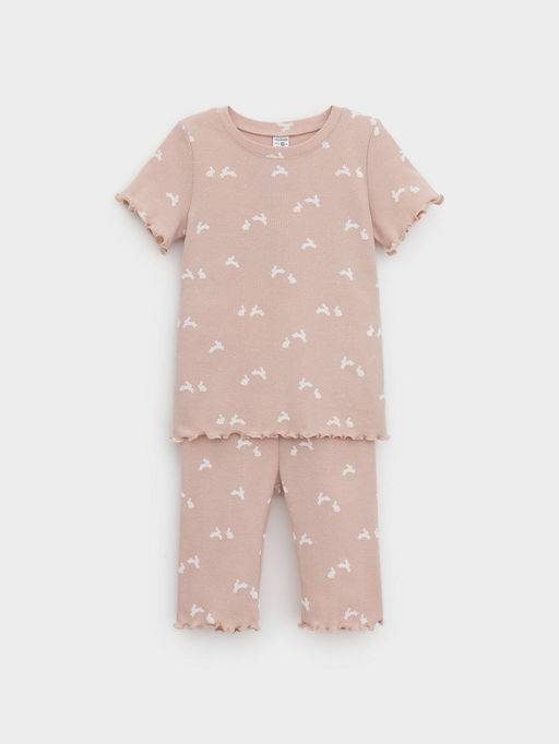 К 1632/розово-бежевый 1506 Н065 пижама для дев