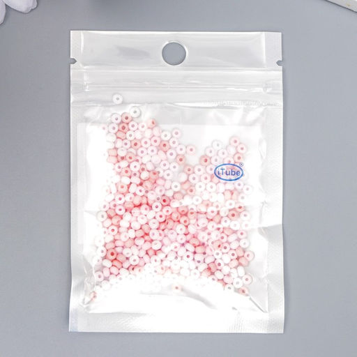 Бисер стекло 8/0 Маршмеллоу. Матовый. Меланж. Розовый зефир 10 гр - Арт узор фото 3