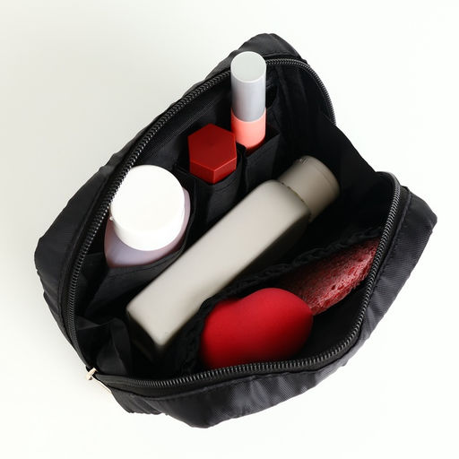 Косметичка - органайзер дорожная женская на молнии, с карманами, чёрная - Simaland фото 4