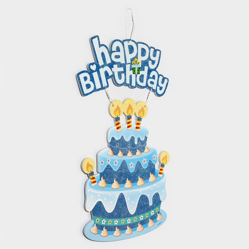 Украшение подвеска «С Днём Рождения», 42×26 см, голубое