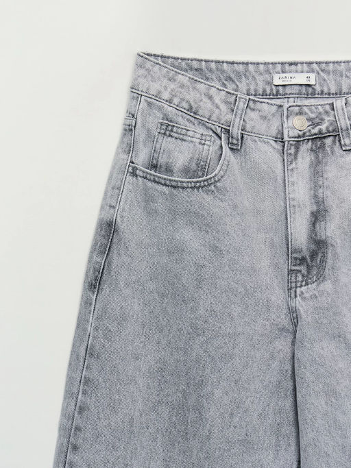 Джинсы широкие с высокой посадкой / Zarina