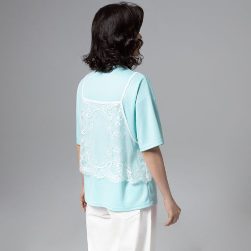 Футболка оверсайз, Модный тандем (мятный 2 в 1) - Charutti фото 5