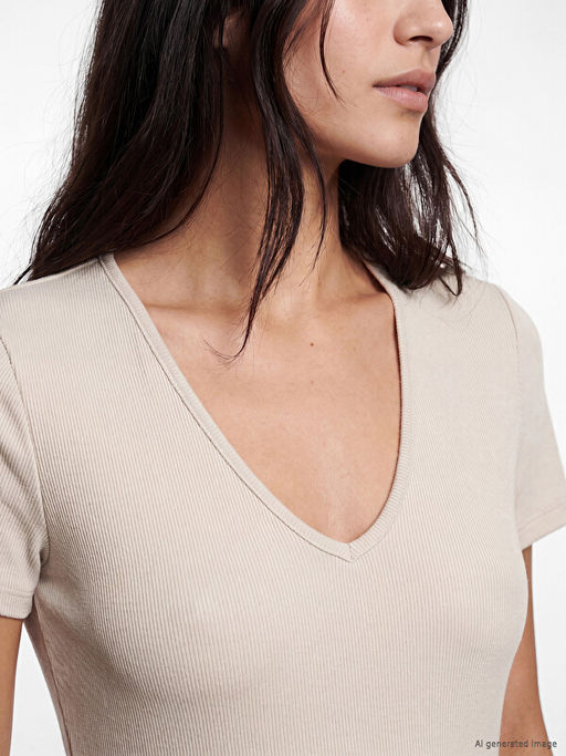 V Yaka Bodycon Elbise