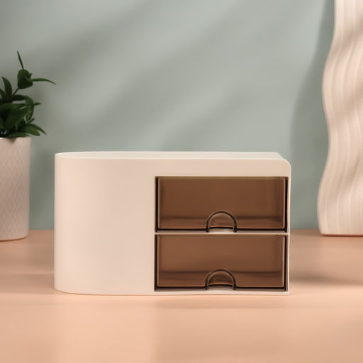 Органайзер для хранения косметики, многоуровневый, 3 секции, 2 ящика, 18×10×10 см, белый, чёрный