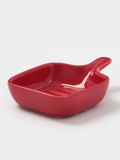 Соусники с ручкой Доляна Сковорода, набор 4 шт., 50 мл, керамика, красные фото 2