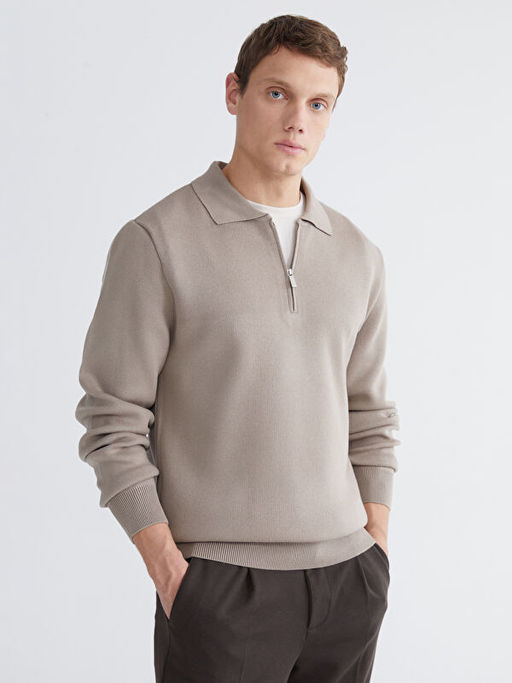 Polo Yaka Erkek Triko Kazak