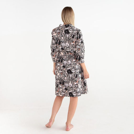 Халат женский Этель «Леопард» рукав 3/4, размер 46-48, вафля 200 г/м², 100% хлопок