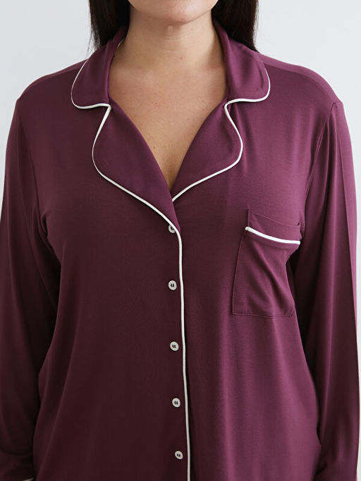 B?y?k Beden G?mlek Yaka Kad?n Pijama Tak?m?