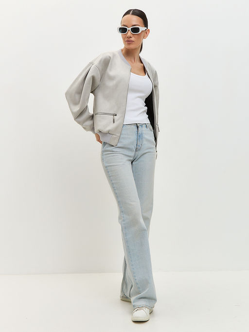 Бомбер из замши OD-868-1 серый OD-868-1 - Tantino фото 11