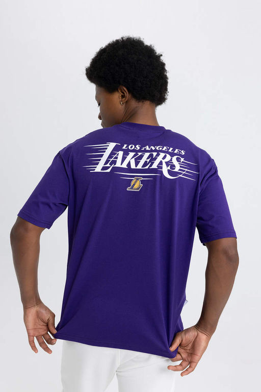 DeFactoFit Футболка оверсайз с круглым вырезом и короткими рукавами NBA Los Angeles Lakers