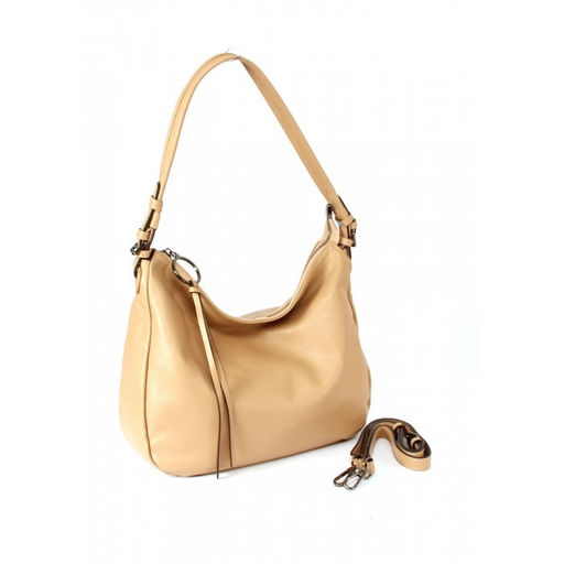 Сумка женская натуральная кожа GU 2066-2022, 1отд+карм/пер, плечевой ремень, бежевый SALE 265740 - Adelia фото 5