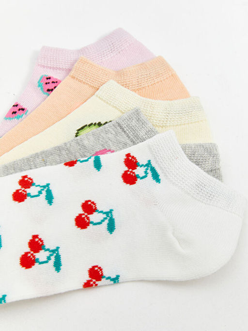 Desenli K?z ?ocuk Patik ?orap 5li