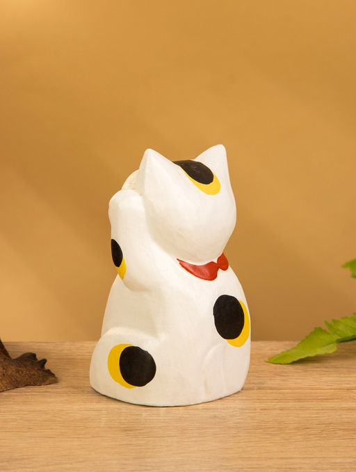 Сувенир «Кошка Неко», 6×6×11 см, дерево, белый