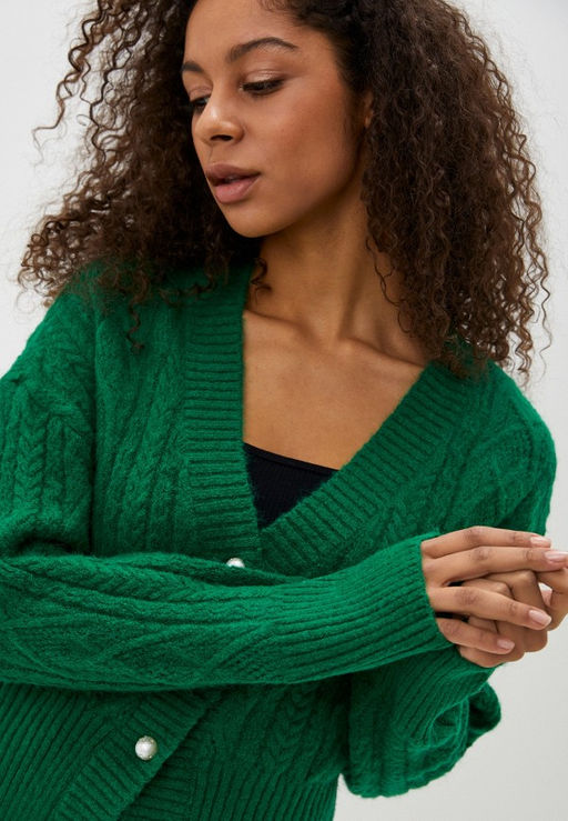 Укороченный кардиган с перламутровыми пуговицами - Incity фото 8