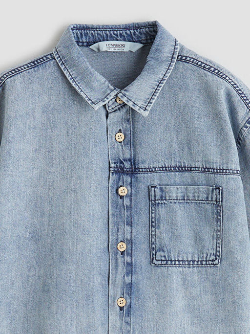 Basic K?sa Kollu Erkek ?ocuk Jean G?mlek