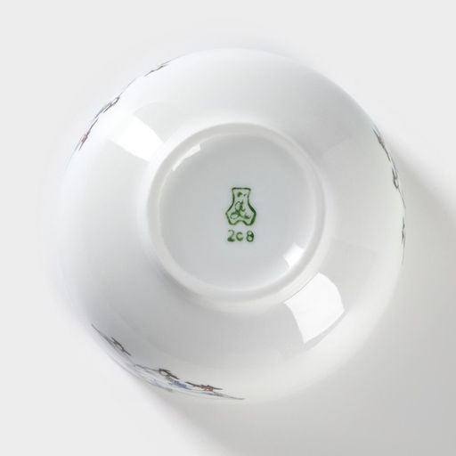 Пиала Добрушский завод «Гуси», 330 мл, d=11 см, фарфор, белая, рисунок МИКС