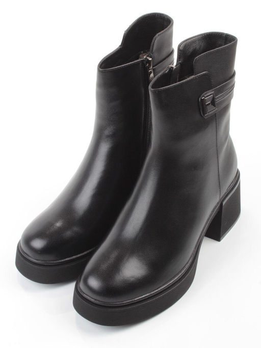 04-M3-5247 BLACK Ботинки зимние женские (натуральная кожа, натуральный мех)