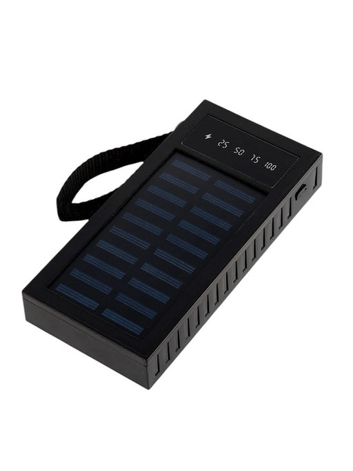 Внешний портативный аккумулятор 10000 мАч, 10 W, 2USB, Type-C, фонарик, солнечная панель, чёрный - Simaland фото 9