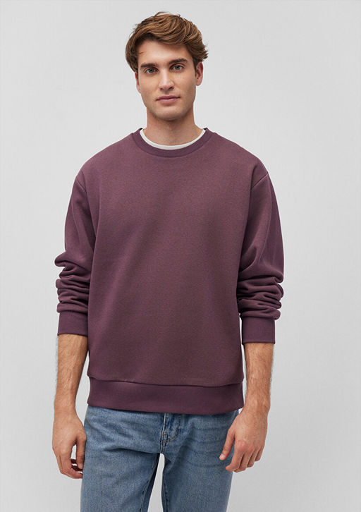 Kapusonlu Bordo Basic Sweatshirt