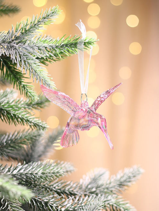 Цена за 2 шт. Ёлочная игрушка Зимнее волшебство. Свиристель, 7.57 см, сиреневый перелив фото 7