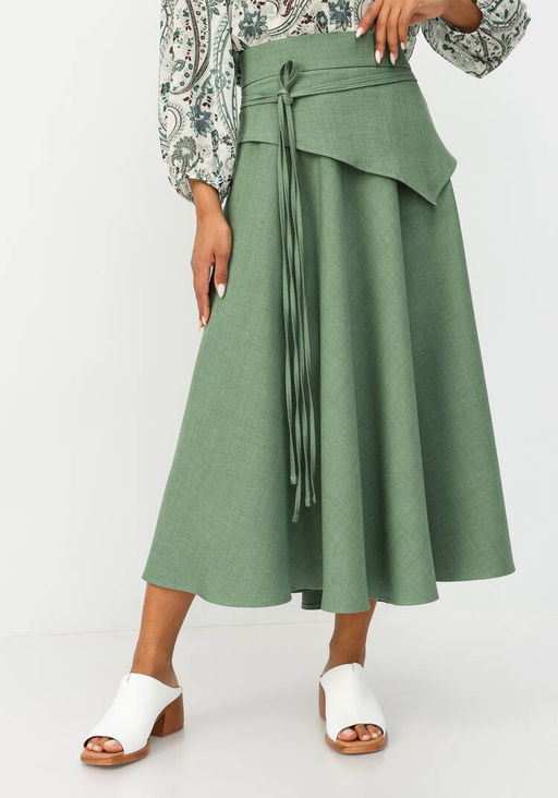 Юбка полусолнце хаки