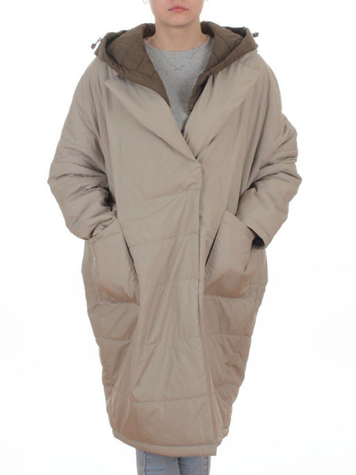 8030 DK. BEIGE Куртка демисезонная женская (100 гр. холлофайбер)